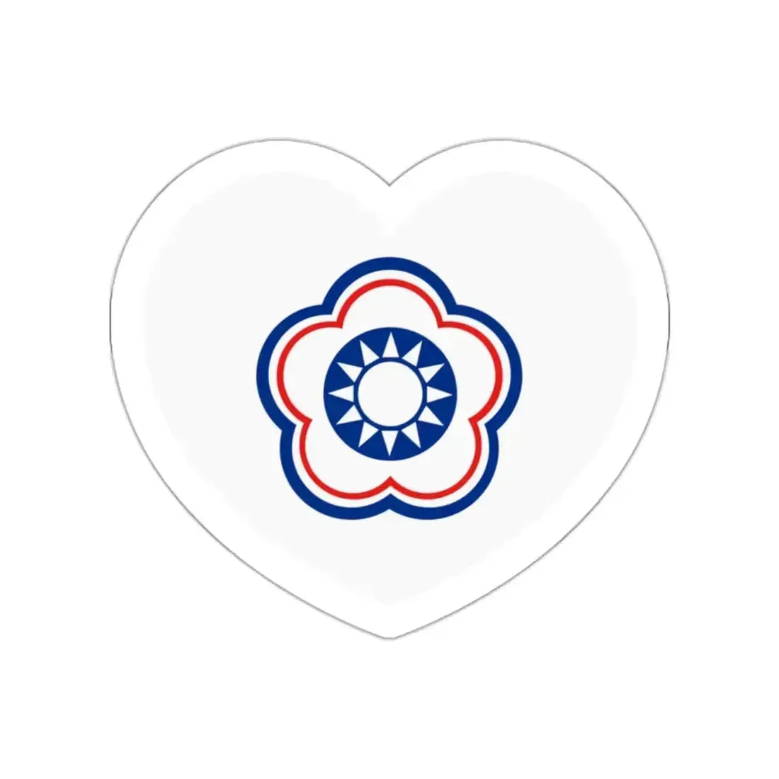 Heart Flag of Taiwan (Chinese Taipei) - STICKER Vinyl Die-Cut Decal White Die-Cut 2 Inch - The Sticker Space