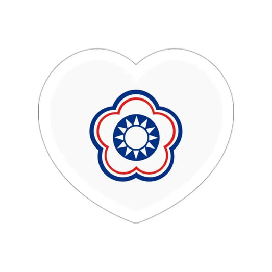 Heart Flag of Taiwan (Chinese Taipei) - STICKER Vinyl Die-Cut Decal White Die-Cut 2 Inch - The Sticker Space