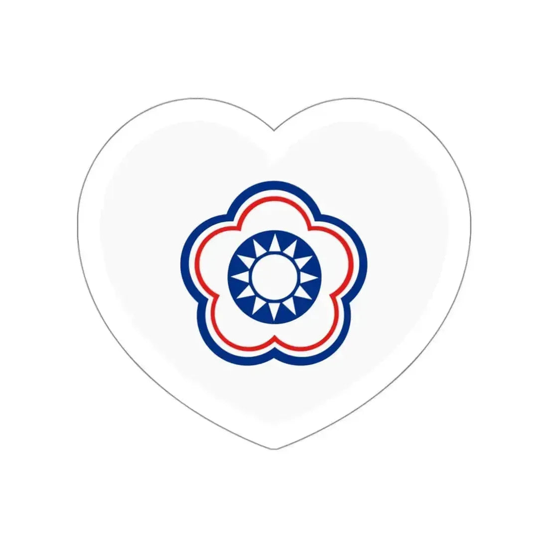 Heart Flag of Taiwan (Chinese Taipei) - STICKER Vinyl Die-Cut Decal White Die-Cut 3 Inch - The Sticker Space