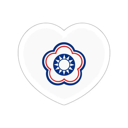 Heart Flag of Taiwan (Chinese Taipei) - STICKER Vinyl Die-Cut Decal White Die-Cut 3 Inch - The Sticker Space