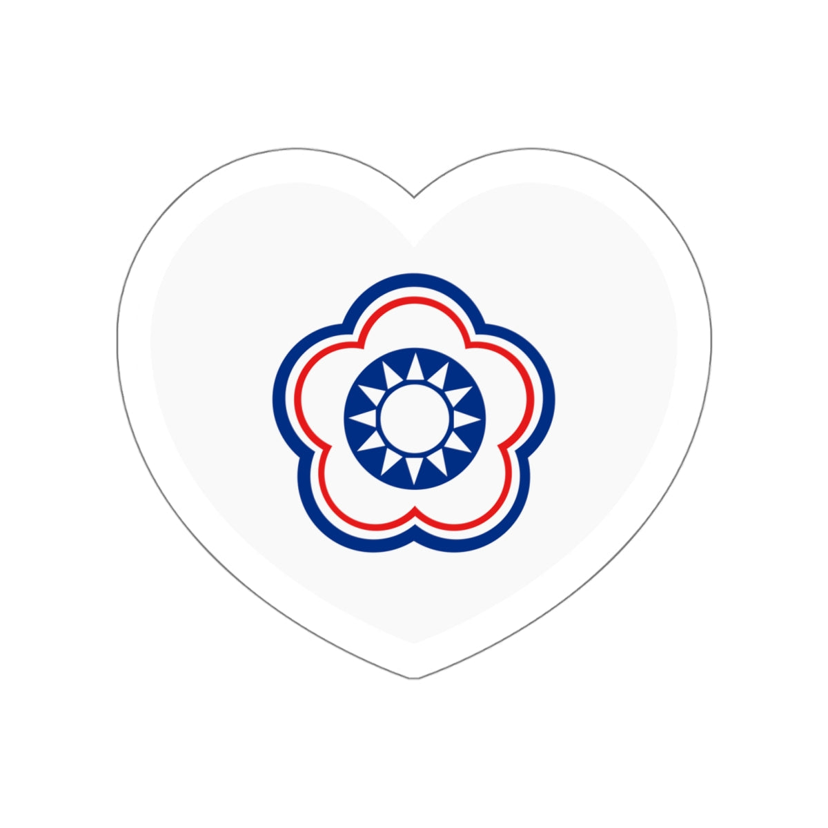 Heart Flag of Taiwan (Chinese Taipei) - STICKER Vinyl Die-Cut Decal-White-The Sticker Space