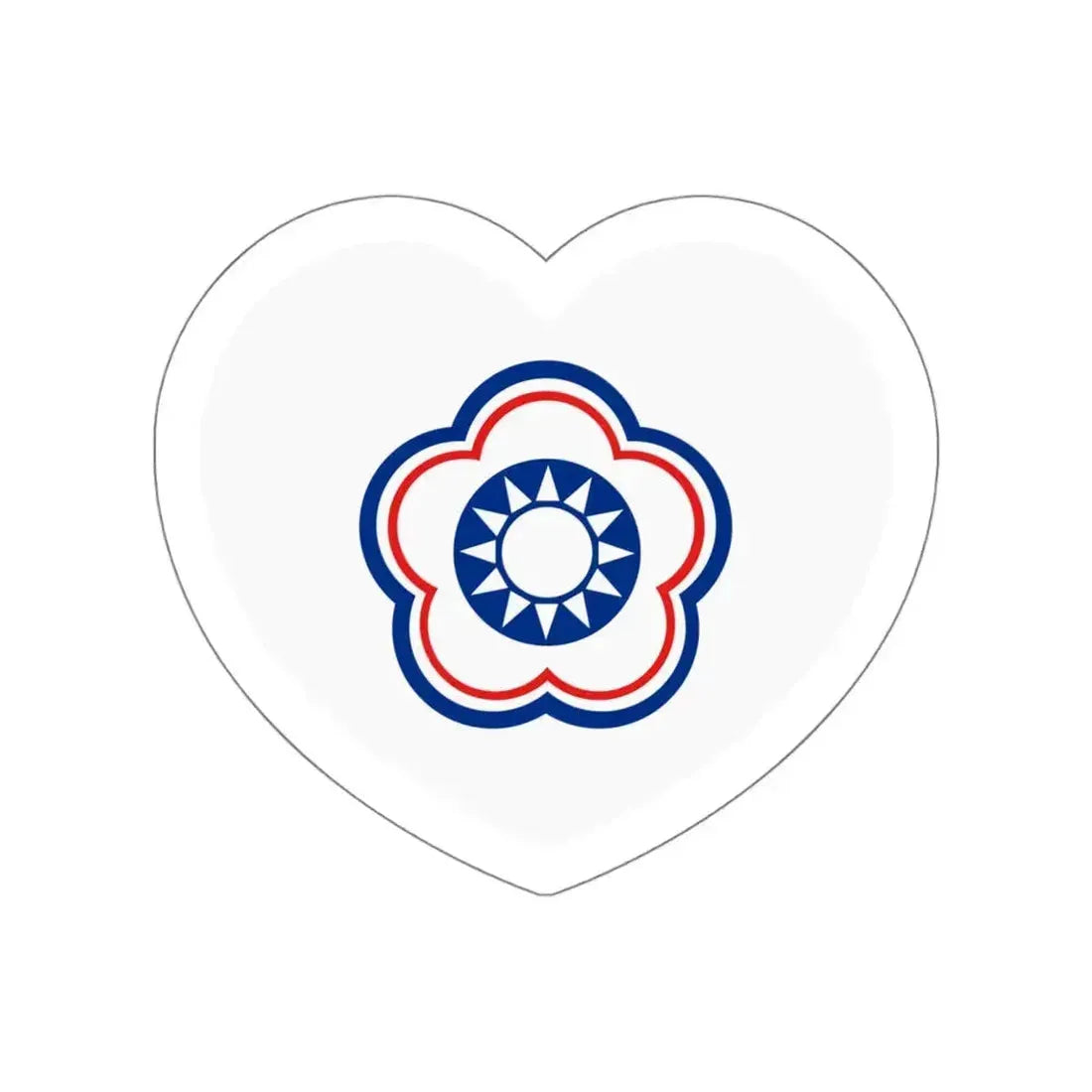 Heart Flag of Taiwan (Chinese Taipei) - STICKER Vinyl Die-Cut Decal White Die-Cut 6 Inch - The Sticker Space