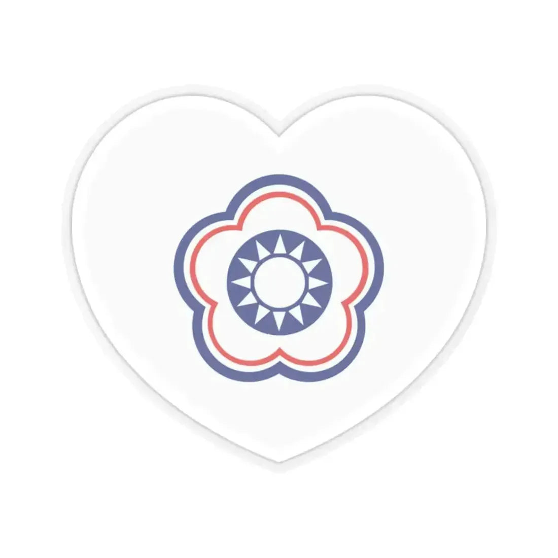 Heart Flag of Taiwan (Chinese Taipei) - STICKER Vinyl Kiss-Cut Decal 2 Inch Transparent - The Sticker Space