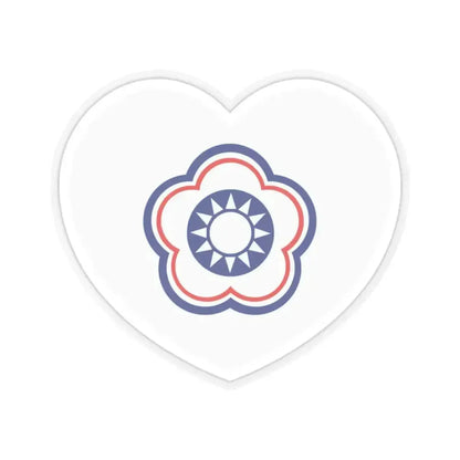 Heart Flag of Taiwan (Chinese Taipei) - STICKER Vinyl Kiss-Cut Decal 2 Inch Transparent - The Sticker Space