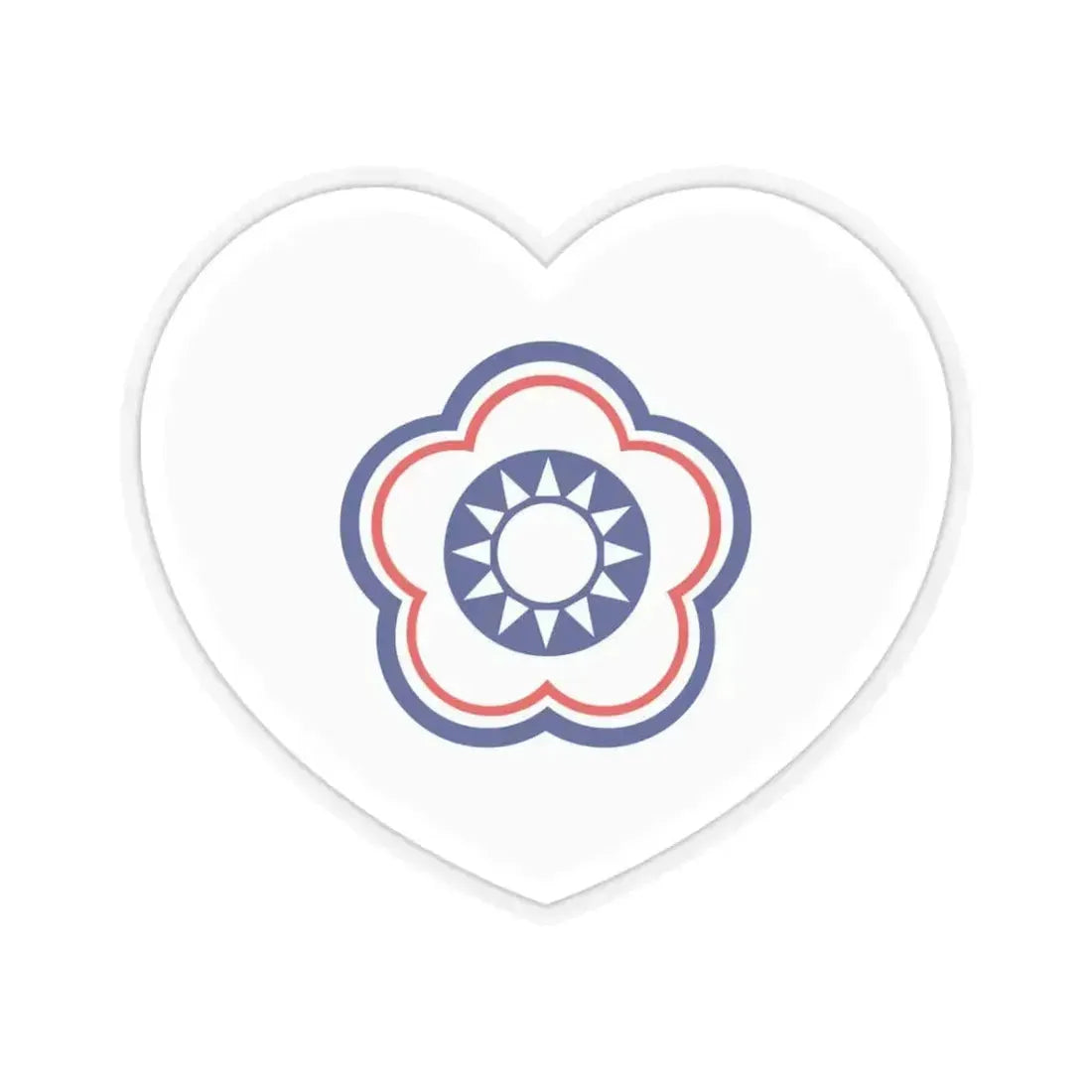 Heart Flag of Taiwan (Chinese Taipei) - STICKER Vinyl Kiss-Cut Decal 3 Inch Transparent - The Sticker Space