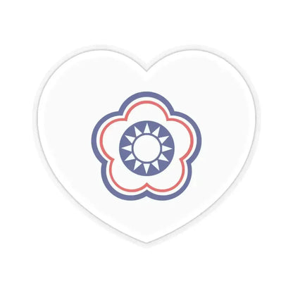 Heart Flag of Taiwan (Chinese Taipei) - STICKER Vinyl Kiss-Cut Decal 3 Inch Transparent - The Sticker Space