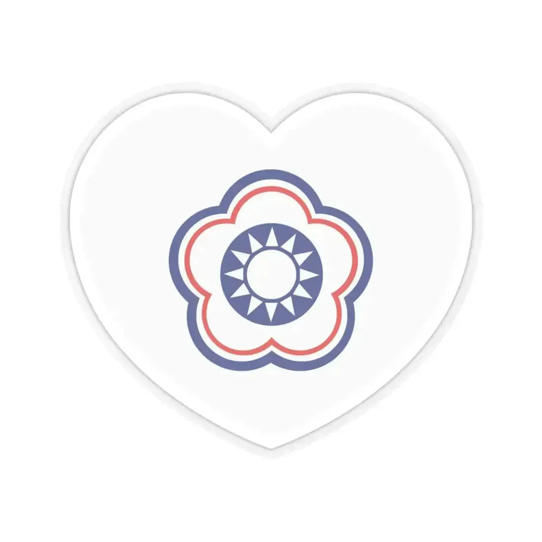 Heart Flag of Taiwan (Chinese Taipei) - STICKER Vinyl Kiss-Cut Decal 4 Inch Transparent - The Sticker Space