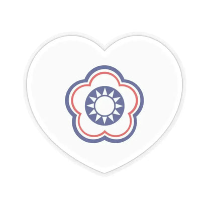 Heart Flag of Taiwan (Chinese Taipei) - STICKER Vinyl Kiss-Cut Decal 4 Inch Transparent - The Sticker Space