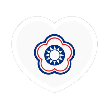 Heart Flag of Taiwan (Chinese Taipei) - STICKER Vinyl Kiss-Cut Decal 4 Inch White - The Sticker Space