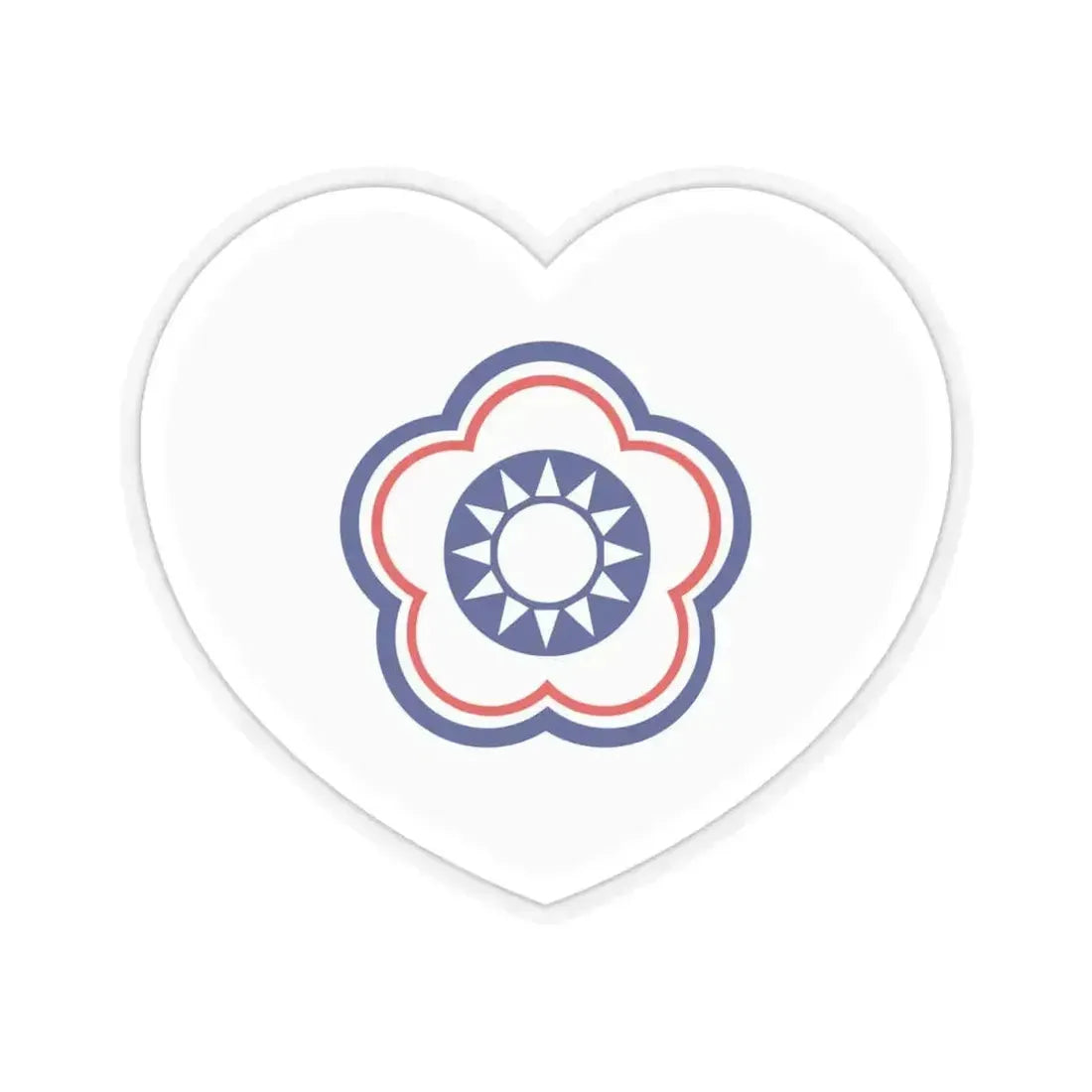 Heart Flag of Taiwan (Chinese Taipei) - STICKER Vinyl Kiss-Cut Decal 6 Inch Transparent - The Sticker Space