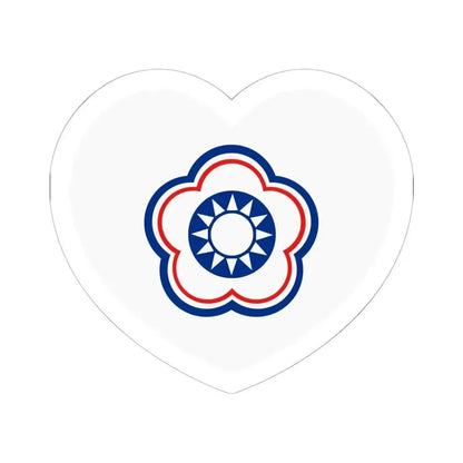 Heart Flag of Taiwan (Chinese Taipei) - STICKER Vinyl Kiss-Cut Decal 6 Inch White - The Sticker Space