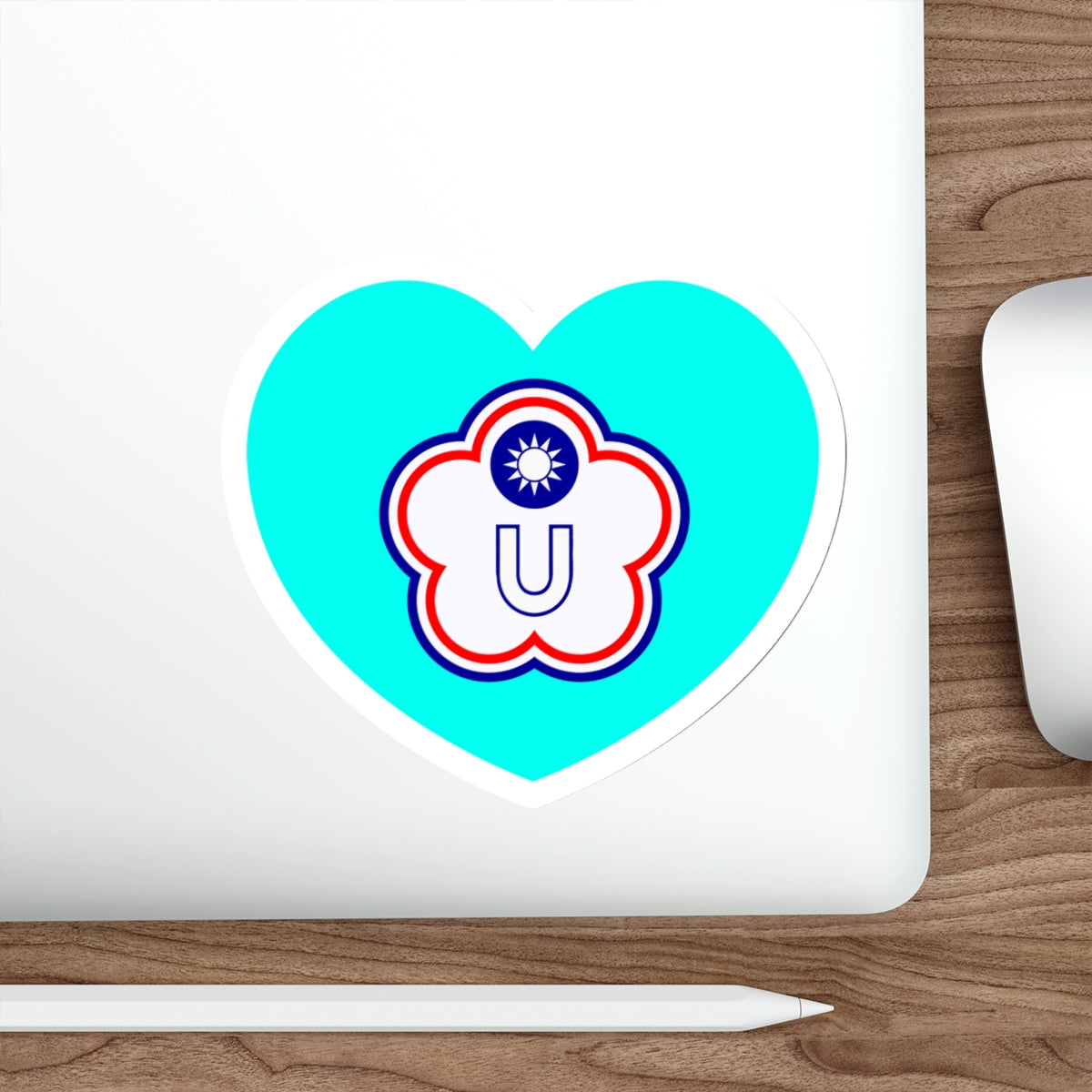 Heart Flag of Taiwan (Chinese Taipei) Universiade - STICKER Vinyl Die-Cut Decal-The Sticker Space