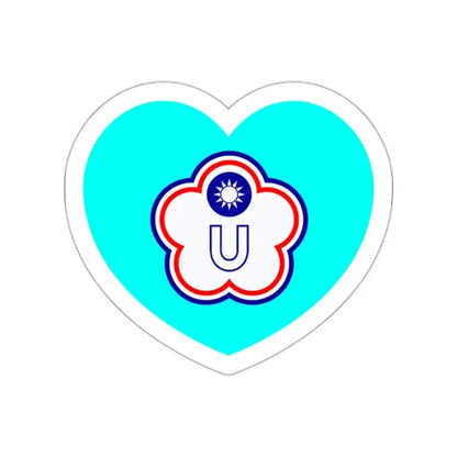 Heart Flag of Taiwan (Chinese Taipei) Universiade - STICKER Vinyl Die-Cut Decal White Die-Cut 2 Inch - The Sticker Space