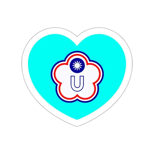 Heart Flag of Taiwan (Chinese Taipei) Universiade - STICKER Vinyl Die-Cut Decal White Die-Cut 2 Inch - The Sticker Space