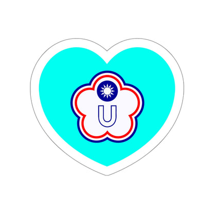 Heart Flag of Taiwan (Chinese Taipei) Universiade - STICKER Vinyl Die-Cut Decal-White-The Sticker Space