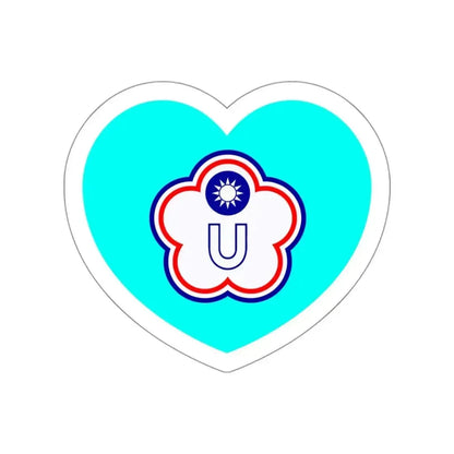 Heart Flag of Taiwan (Chinese Taipei) Universiade - STICKER Vinyl Die-Cut Decal White Die-Cut 3 Inch - The Sticker Space