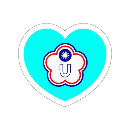 Heart Flag of Taiwan (Chinese Taipei) Universiade - STICKER Vinyl Die-Cut Decal White Die-Cut 4 Inch - The Sticker Space