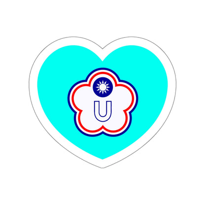 Heart Flag of Taiwan (Chinese Taipei) Universiade - STICKER Vinyl Die-Cut Decal-White-The Sticker Space