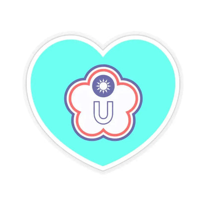 Heart Flag of Taiwan (Chinese Taipei) Universiade - STICKER Vinyl Kiss-Cut Decal 2 Inch Transparent - The Sticker Space