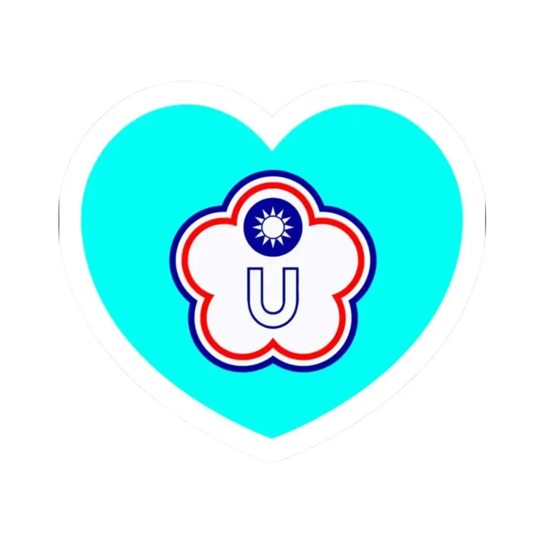 Heart Flag of Taiwan (Chinese Taipei) Universiade - STICKER Vinyl Kiss-Cut Decal 2 Inch White - The Sticker Space