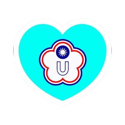 Heart Flag of Taiwan (Chinese Taipei) Universiade - STICKER Vinyl Kiss-Cut Decal 2 Inch White - The Sticker Space