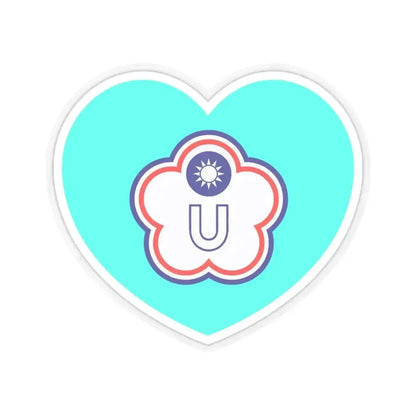 Heart Flag of Taiwan (Chinese Taipei) Universiade - STICKER Vinyl Kiss-Cut Decal 3 Inch Transparent - The Sticker Space