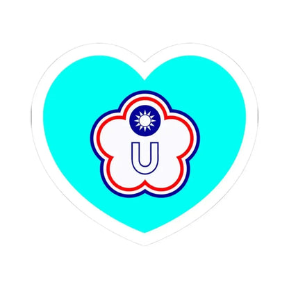 Heart Flag of Taiwan (Chinese Taipei) Universiade - STICKER Vinyl Kiss-Cut Decal 3 Inch White - The Sticker Space