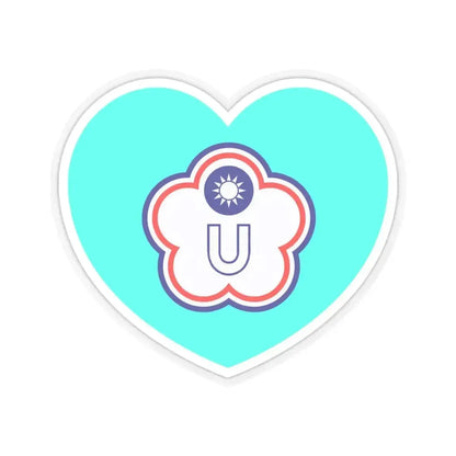 Heart Flag of Taiwan (Chinese Taipei) Universiade - STICKER Vinyl Kiss-Cut Decal 4 Inch Transparent - The Sticker Space