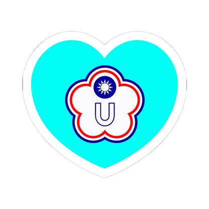 Heart Flag of Taiwan (Chinese Taipei) Universiade - STICKER Vinyl Kiss-Cut Decal 4 Inch White - The Sticker Space
