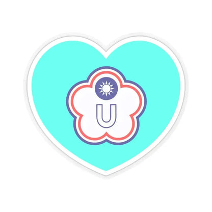 Heart Flag of Taiwan (Chinese Taipei) Universiade - STICKER Vinyl Kiss-Cut Decal 6 Inch Transparent - The Sticker Space