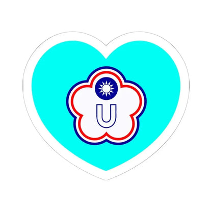 Heart Flag of Taiwan (Chinese Taipei) Universiade - STICKER Vinyl Kiss-Cut Decal 6 Inch White - The Sticker Space