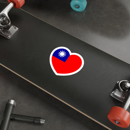 Heart Flag of Taiwan - STICKER Vinyl Die-Cut Decal-The Sticker Space