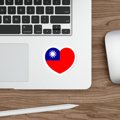 Heart Flag of Taiwan - STICKER Vinyl Die-Cut Decal-The Sticker Space