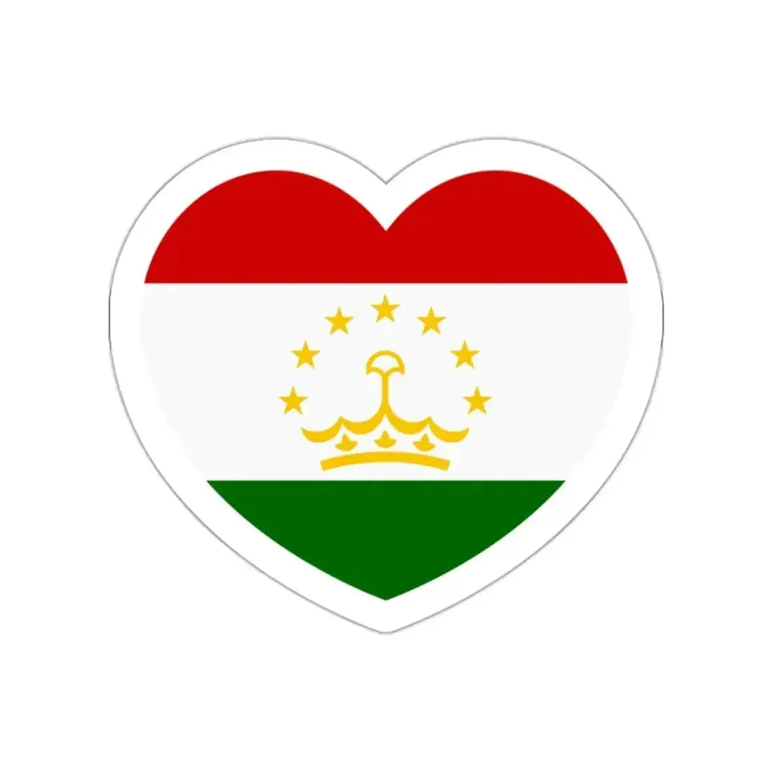 Heart Flag of Tajikistan - STICKER Vinyl Die-Cut Decal - The Sticker Space