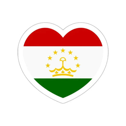 Heart Flag of Tajikistan - STICKER Vinyl Die-Cut Decal - The Sticker Space