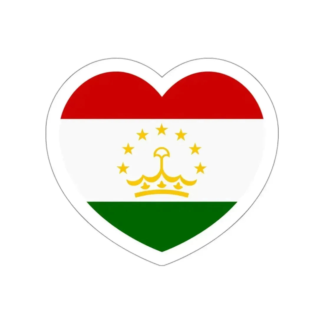 Heart Flag of Tajikistan - STICKER Vinyl Die-Cut Decal - The Sticker Space