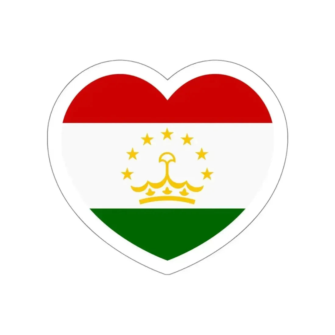 Heart Flag of Tajikistan - STICKER Vinyl Die-Cut Decal - The Sticker Space