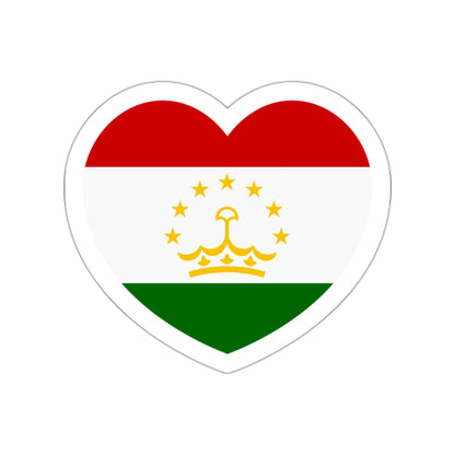 Heart Flag of Tajikistan - STICKER Vinyl Die-Cut Decal