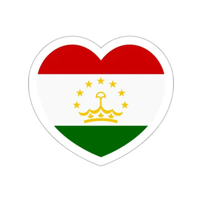 Heart Flag of Tajikistan - STICKER Vinyl Die-Cut Decal White Die-Cut 2 Inch - The Sticker Space