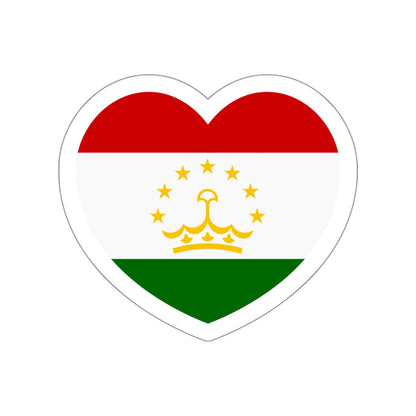 Heart Flag of Tajikistan - STICKER Vinyl Die-Cut Decal