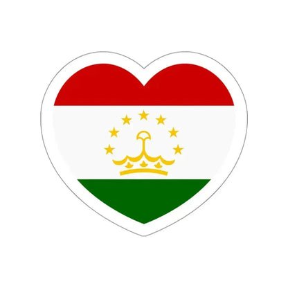 Heart Flag of Tajikistan - STICKER Vinyl Die-Cut Decal White Die-Cut 3 Inch - The Sticker Space
