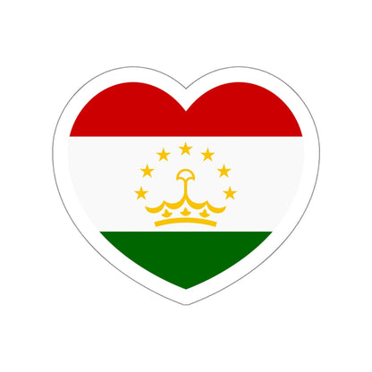 Heart Flag of Tajikistan - STICKER Vinyl Die-Cut Decal