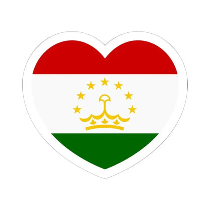 Heart Flag of Tajikistan - STICKER Vinyl Kiss-Cut Decal 6 Inch White - The Sticker Space