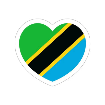 Heart Flag of Tanzania - STICKER Vinyl Die-Cut Decal White Die-Cut 2 Inch - The Sticker Space