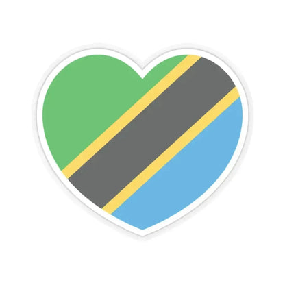 Heart Flag of Tanzania - STICKER Vinyl Kiss-Cut Decal 2 Inch Transparent - The Sticker Space