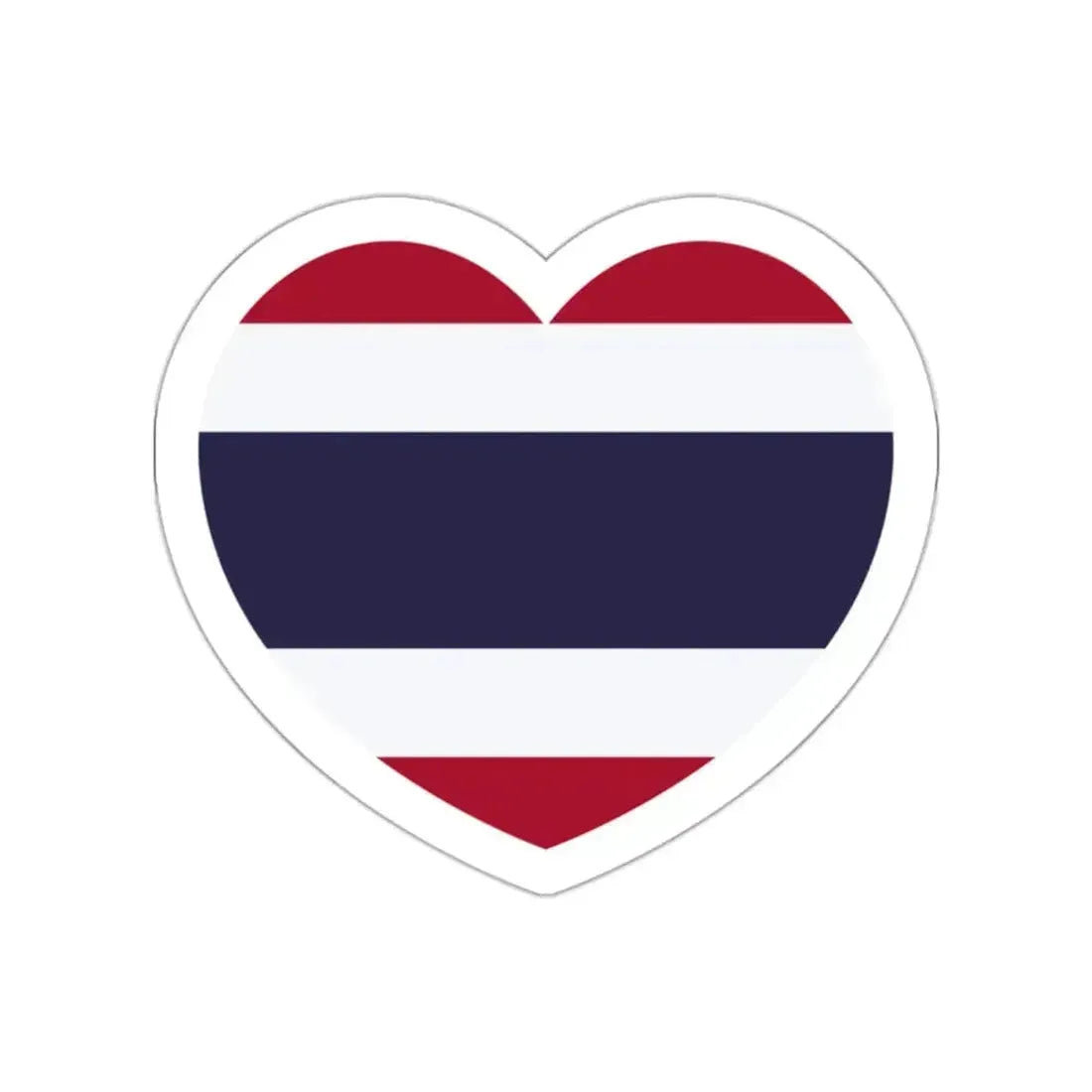 Heart Flag of Thailand - STICKER Vinyl Die-Cut Decal White Die-Cut 2 Inch - The Sticker Space