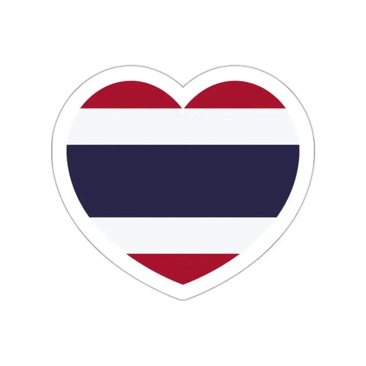 Heart Flag of Thailand - STICKER Vinyl Die-Cut Decal White Die-Cut 2 Inch - The Sticker Space
