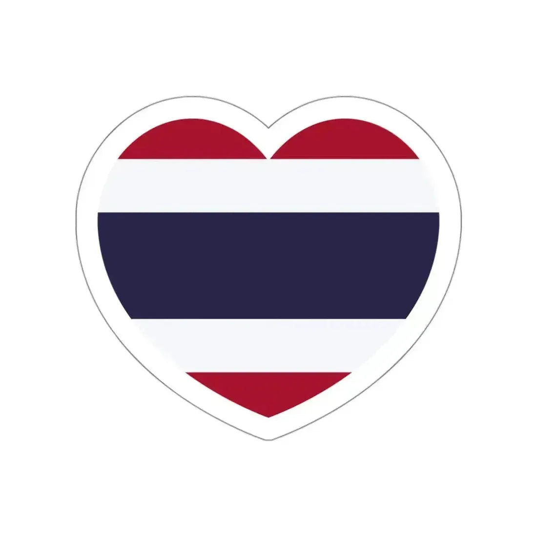 Heart Flag of Thailand - STICKER Vinyl Die-Cut Decal White Die-Cut 3 Inch - The Sticker Space