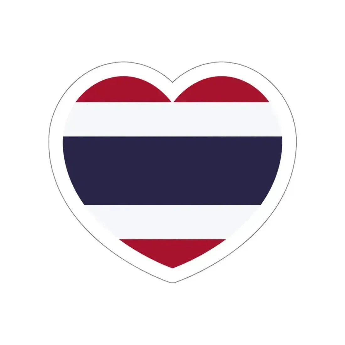 Heart Flag of Thailand - STICKER Vinyl Die-Cut Decal White Die-Cut 6 Inch - The Sticker Space
