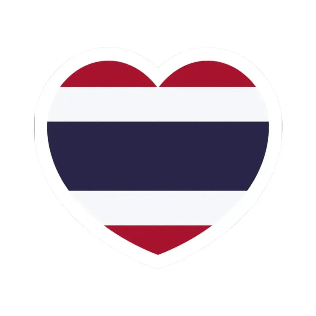 Heart Flag of Thailand - STICKER Vinyl Kiss-Cut Decal 2 Inch White - The Sticker Space